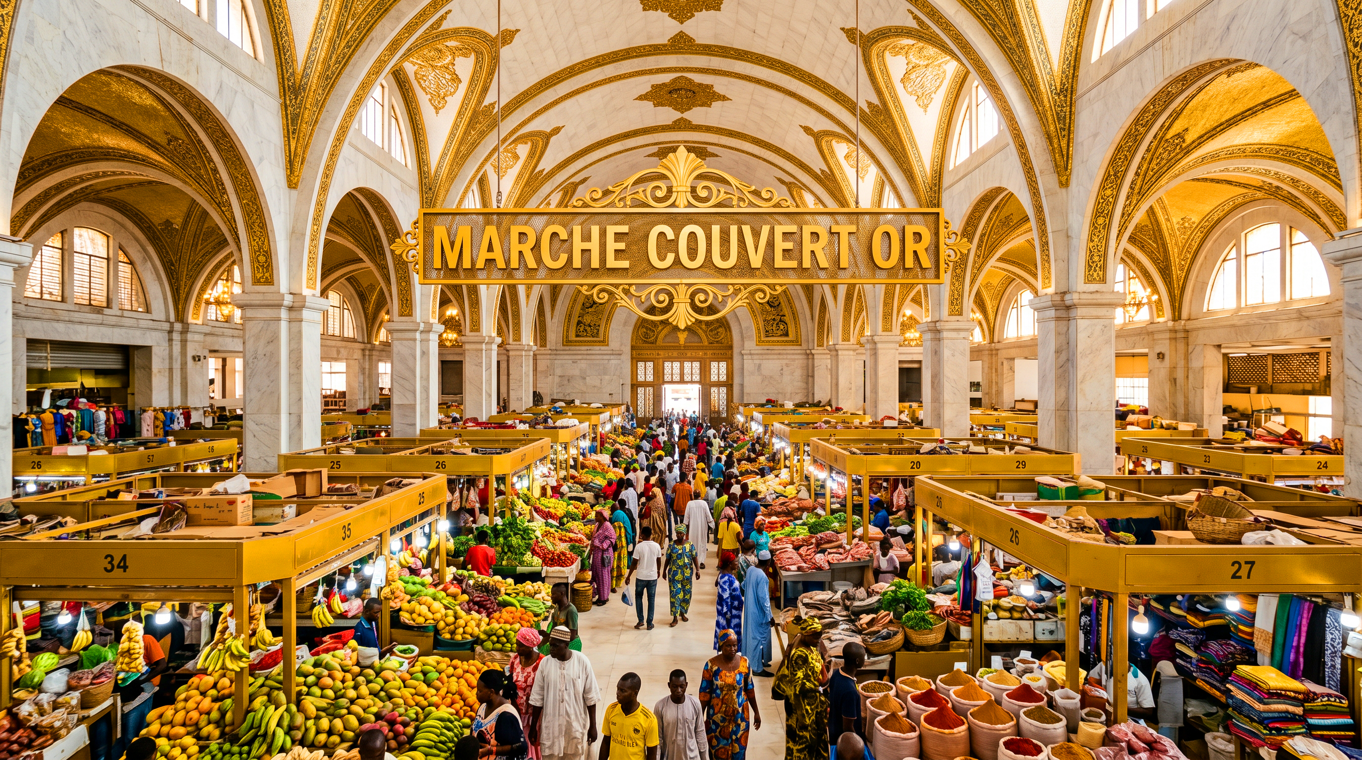 Salle principale du Marché Couvert Les Marchés Africains